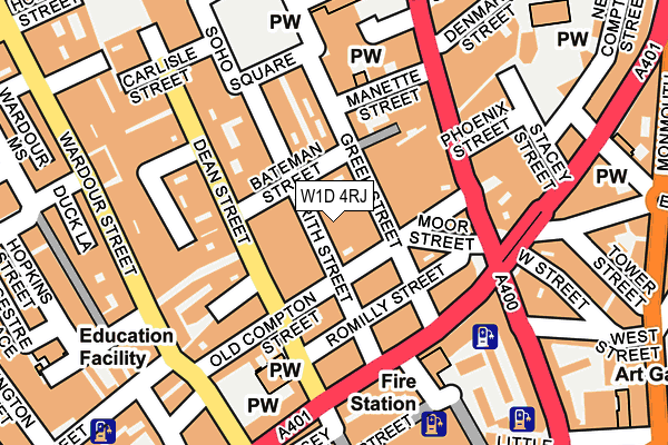 W1D 4RJ map - OS OpenMap – Local (Ordnance Survey)