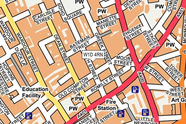 W1D 4RN map - OS OpenMap – Local (Ordnance Survey)
