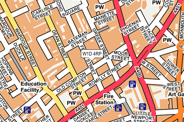 W1D 4RP map - OS OpenMap – Local (Ordnance Survey)