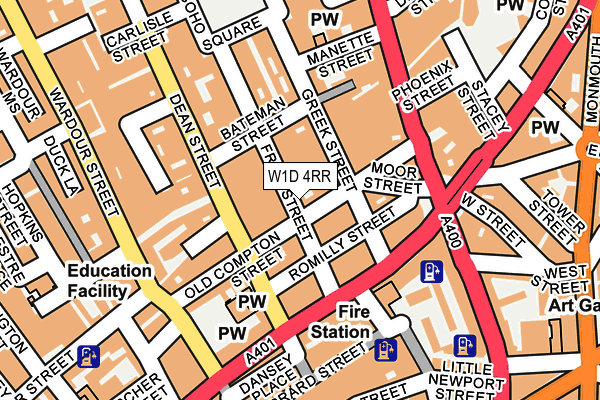 W1D 4RR map - OS OpenMap – Local (Ordnance Survey)
