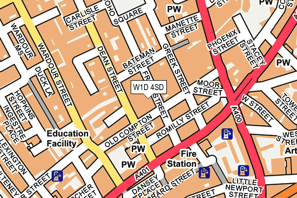 W1D 4SD map - OS OpenMap – Local (Ordnance Survey)