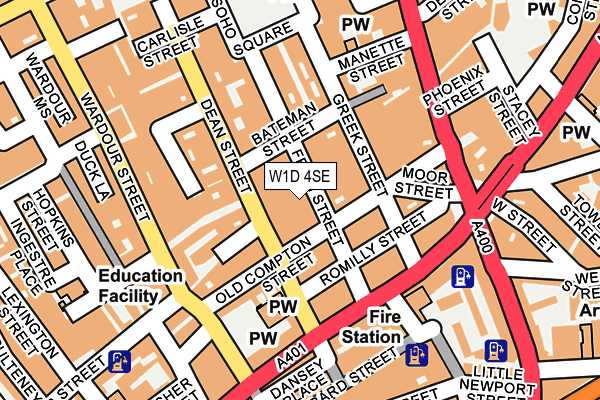 W1D 4SE map - OS OpenMap – Local (Ordnance Survey)