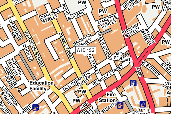 W1D 4SG map - OS OpenMap – Local (Ordnance Survey)