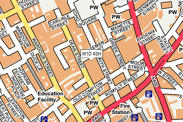 W1D 4SH map - OS OpenMap – Local (Ordnance Survey)