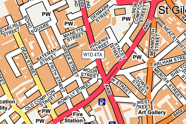 W1D 4TA map - OS OpenMap – Local (Ordnance Survey)