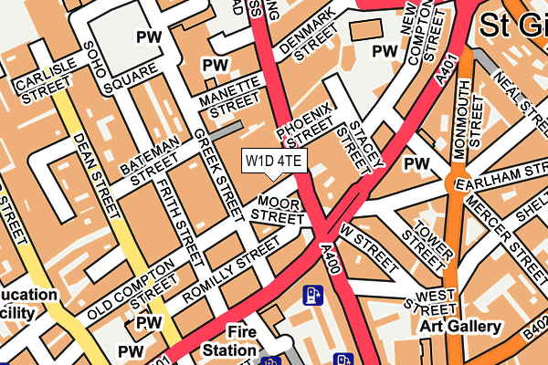 W1D 4TE map - OS OpenMap – Local (Ordnance Survey)