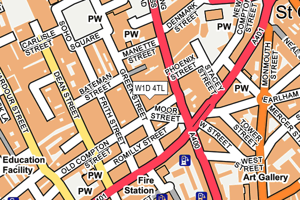 W1D 4TL map - OS OpenMap – Local (Ordnance Survey)