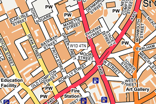 W1D 4TN map - OS OpenMap – Local (Ordnance Survey)