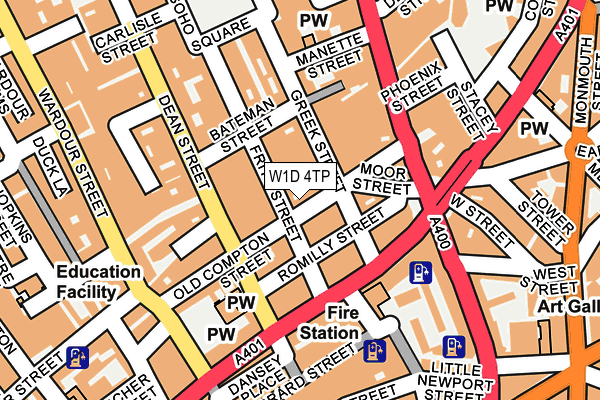 W1D 4TP map - OS OpenMap – Local (Ordnance Survey)