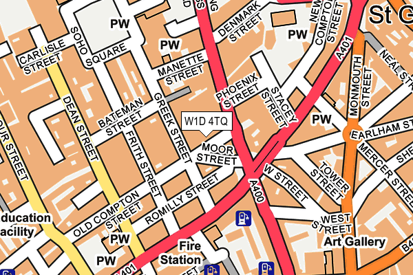W1D 4TQ map - OS OpenMap – Local (Ordnance Survey)