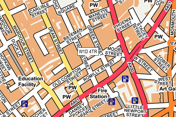 W1D 4TR map - OS OpenMap – Local (Ordnance Survey)