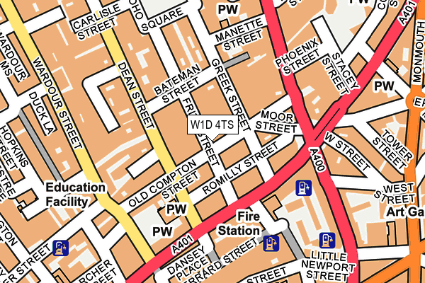 W1D 4TS map - OS OpenMap – Local (Ordnance Survey)