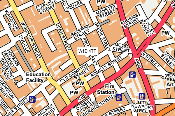 W1D 4TT map - OS OpenMap – Local (Ordnance Survey)