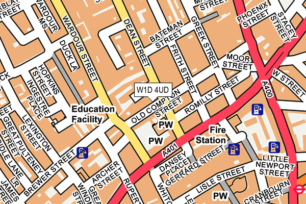 W1D 4UD map - OS OpenMap – Local (Ordnance Survey)