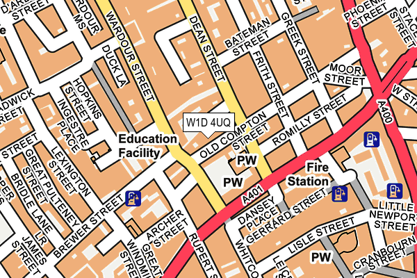 W1D 4UQ map - OS OpenMap – Local (Ordnance Survey)