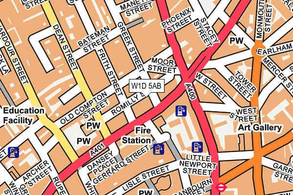 W1D 5AB map - OS OpenMap – Local (Ordnance Survey)