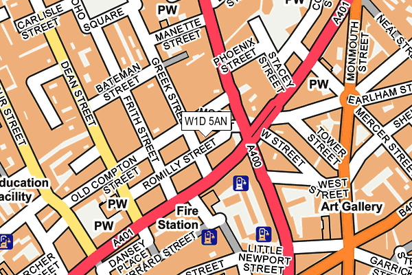 W1D 5AN map - OS OpenMap – Local (Ordnance Survey)