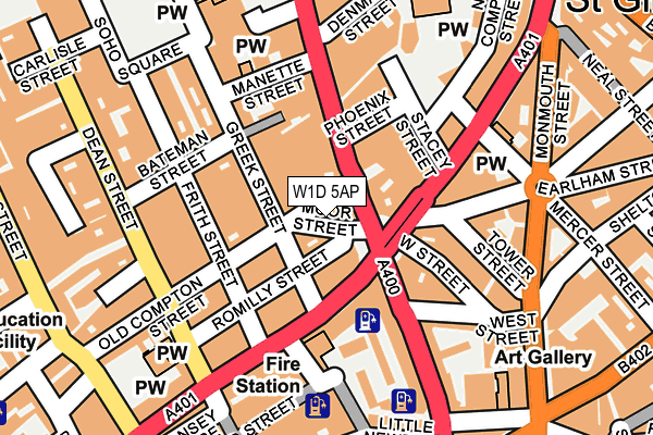 W1D 5AP map - OS OpenMap – Local (Ordnance Survey)