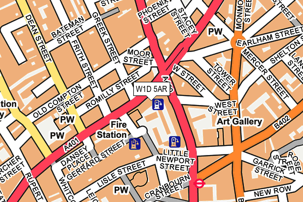 W1D 5AR map - OS OpenMap – Local (Ordnance Survey)