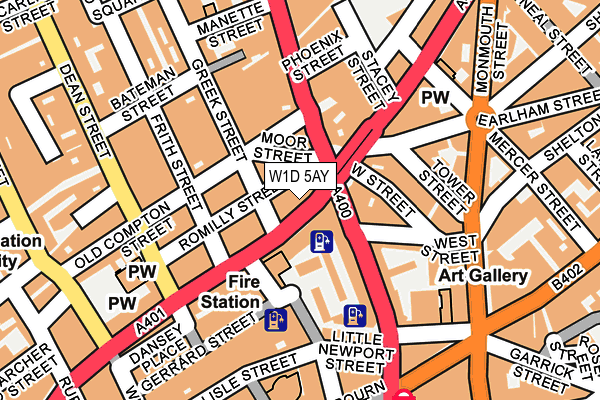 W1D 5AY map - OS OpenMap – Local (Ordnance Survey)