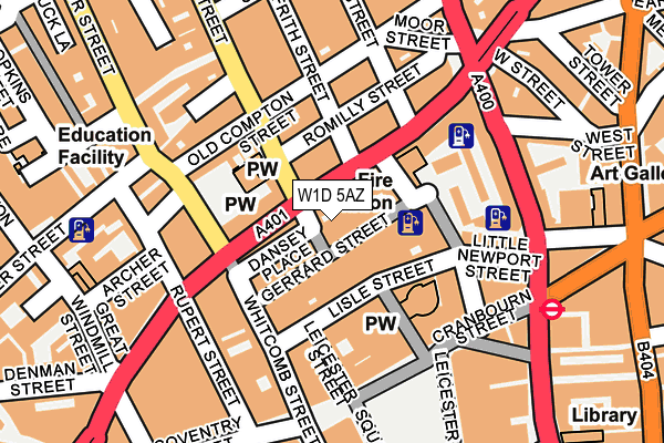 W1D 5AZ map - OS OpenMap – Local (Ordnance Survey)