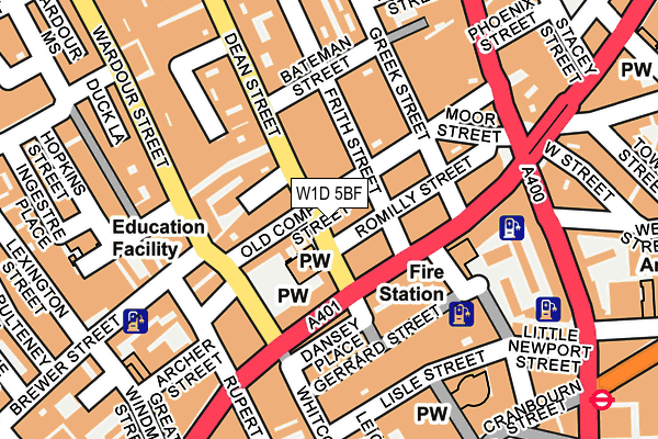 W1D 5BF map - OS OpenMap – Local (Ordnance Survey)