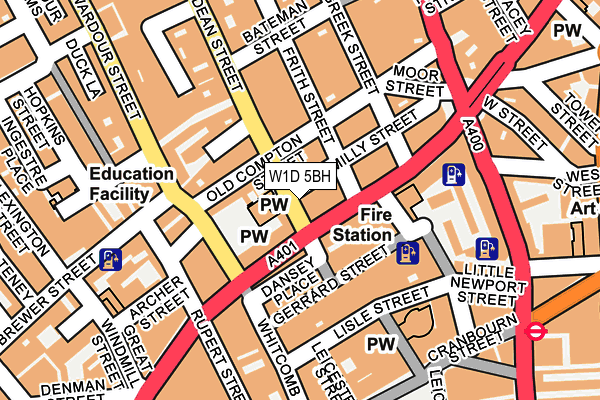 W1D 5BH map - OS OpenMap – Local (Ordnance Survey)