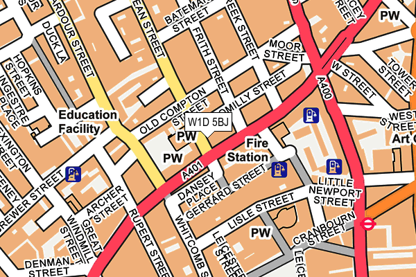 W1D 5BJ map - OS OpenMap – Local (Ordnance Survey)