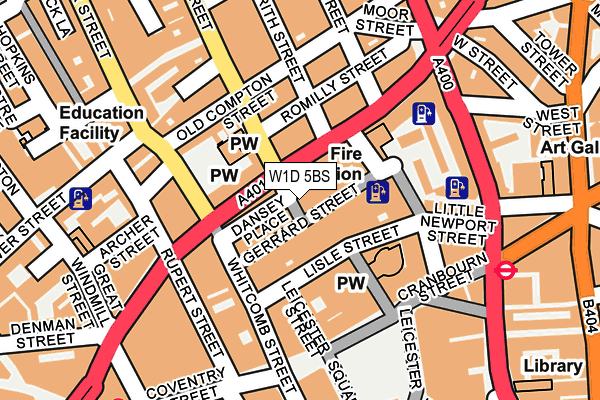 W1D 5BS map - OS OpenMap – Local (Ordnance Survey)