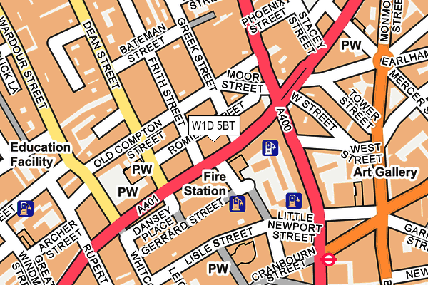 W1D 5BT map - OS OpenMap – Local (Ordnance Survey)