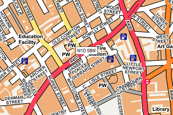 W1D 5BW map - OS OpenMap – Local (Ordnance Survey)
