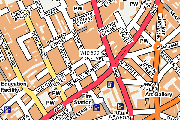 W1D 5DD map - OS OpenMap – Local (Ordnance Survey)