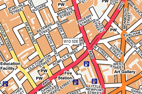 W1D 5DE map - OS OpenMap – Local (Ordnance Survey)