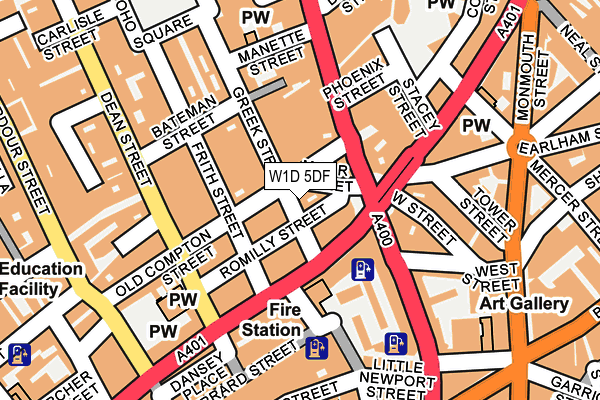 W1D 5DF map - OS OpenMap – Local (Ordnance Survey)