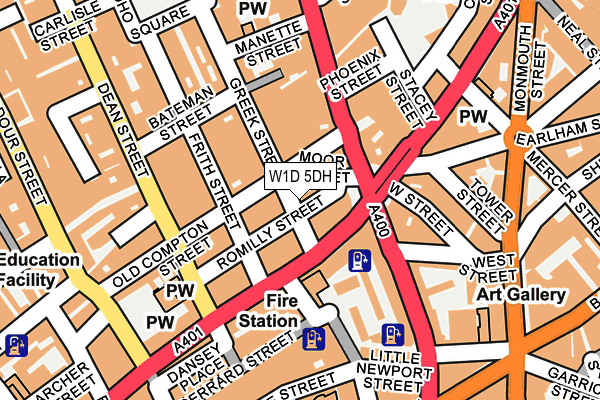 W1D 5DH map - OS OpenMap – Local (Ordnance Survey)