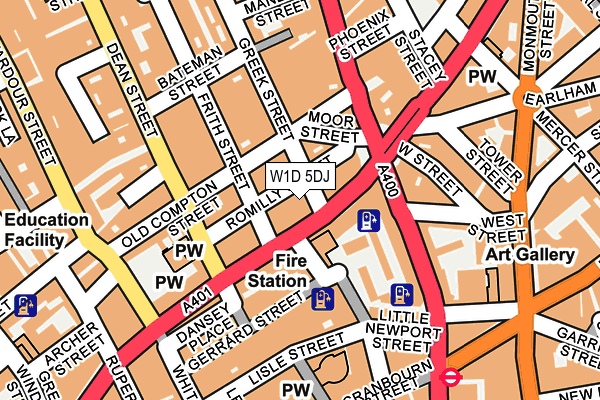 W1D 5DJ map - OS OpenMap – Local (Ordnance Survey)