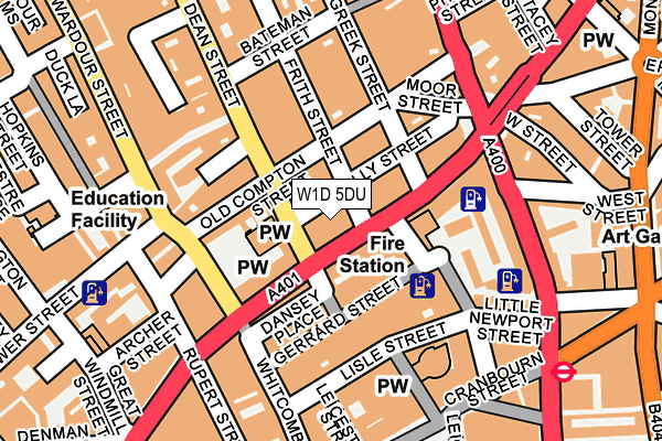 W1D 5DU map - OS OpenMap – Local (Ordnance Survey)