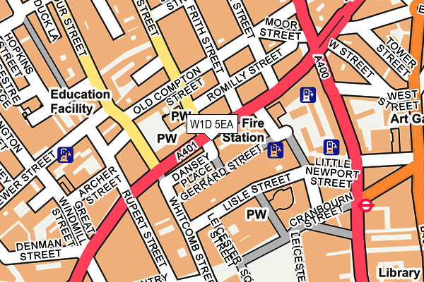 W1D 5EA map - OS OpenMap – Local (Ordnance Survey)