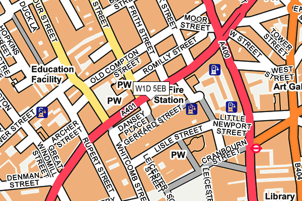 W1D 5EB map - OS OpenMap – Local (Ordnance Survey)