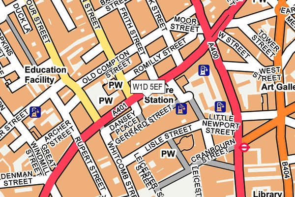 W1D 5EF map - OS OpenMap – Local (Ordnance Survey)