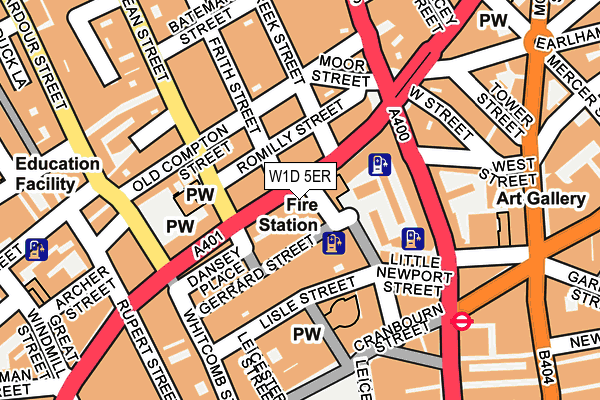 W1D 5ER map - OS OpenMap – Local (Ordnance Survey)