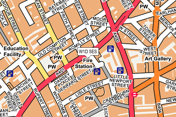 W1D 5ES map - OS OpenMap – Local (Ordnance Survey)