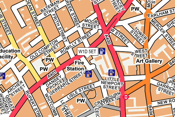 W1D 5ET map - OS OpenMap – Local (Ordnance Survey)