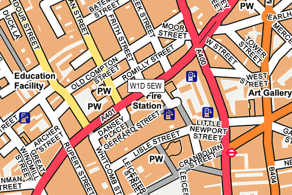 W1D 5EW map - OS OpenMap – Local (Ordnance Survey)