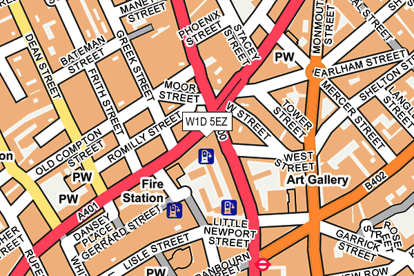 W1D 5EZ map - OS OpenMap – Local (Ordnance Survey)