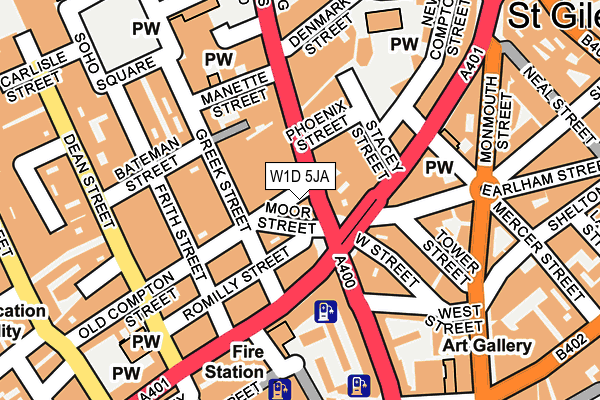 W1D 5JA map - OS OpenMap – Local (Ordnance Survey)