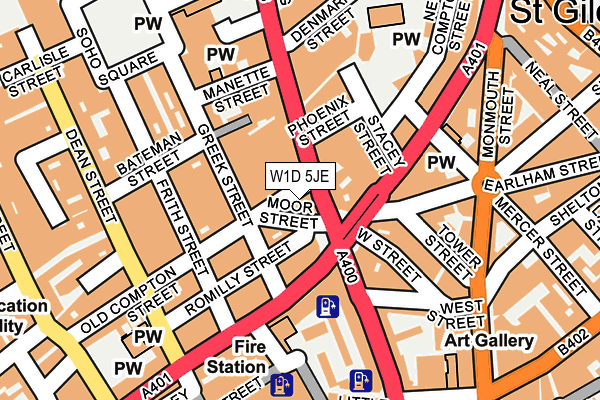 W1D 5JE map - OS OpenMap – Local (Ordnance Survey)