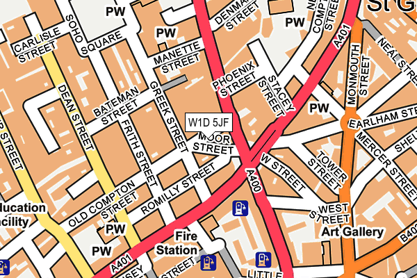 W1D 5JF map - OS OpenMap – Local (Ordnance Survey)