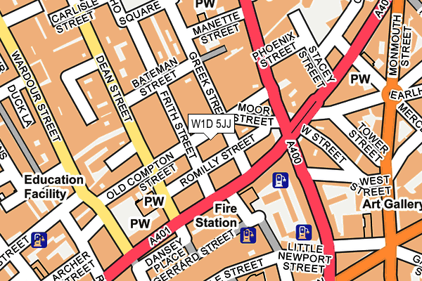 W1D 5JJ map - OS OpenMap – Local (Ordnance Survey)