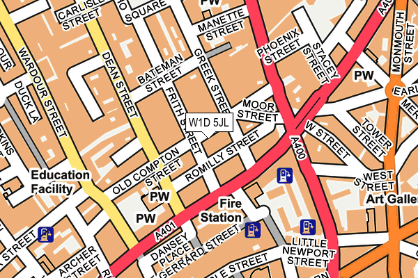 W1D 5JL map - OS OpenMap – Local (Ordnance Survey)